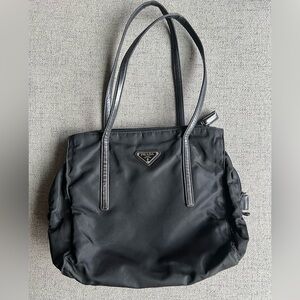 Prada Tessuto Nylon black shoulder bag 1990s Vintage